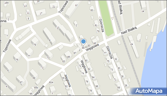 Czechowice-Dziedzice, Węglowa, 91, mapa Czechowic-Dziedzic