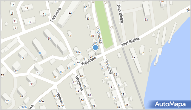 Czechowice-Dziedzice, Węglowa, 97, mapa Czechowic-Dziedzic