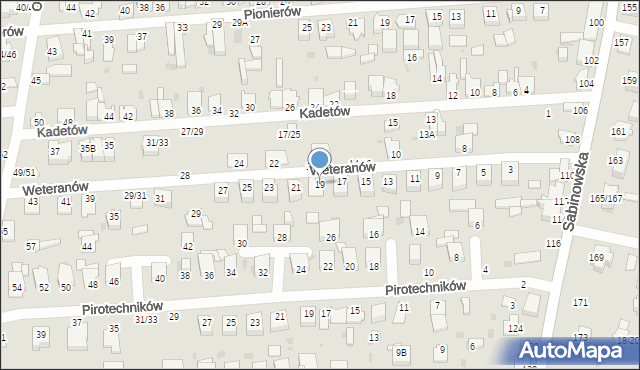 Częstochowa, Weteranów, 19, mapa Częstochowy