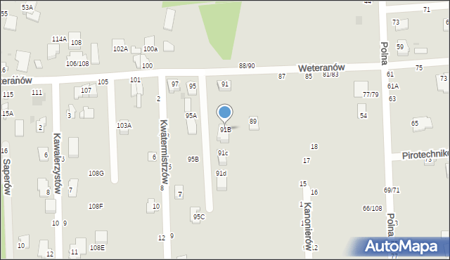 Częstochowa, Weteranów, 91B, mapa Częstochowy