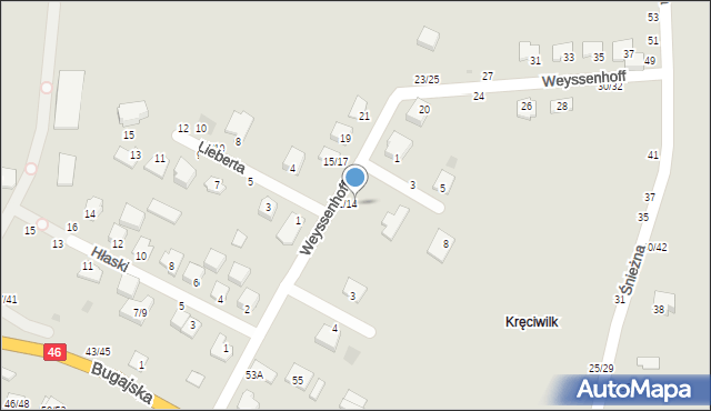 Częstochowa, Weyssenhoff Teresy, 14, mapa Częstochowy