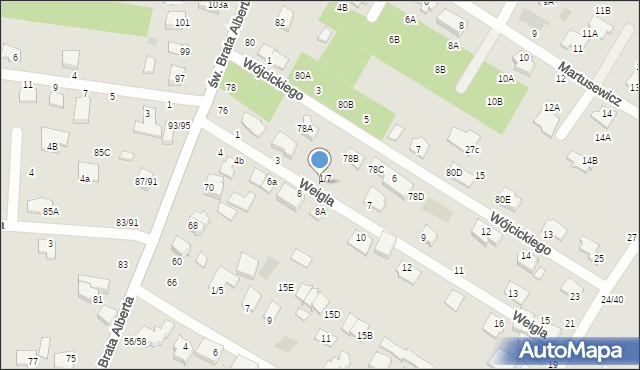 Częstochowa, Weigla Kaspra, prof., 5, mapa Częstochowy