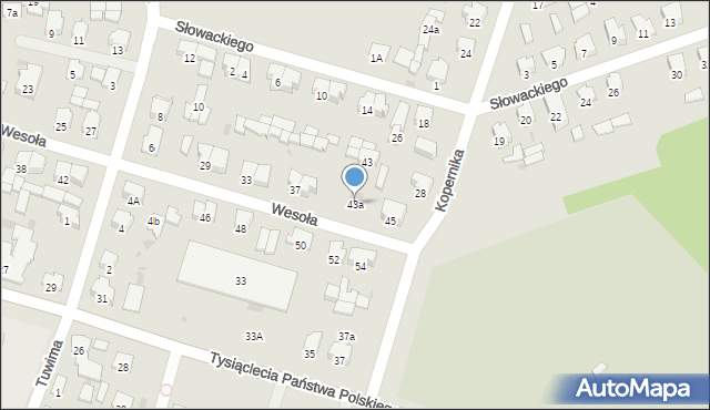 Dąbrowa Białostocka, Wesoła, 43a, mapa Dąbrowa Białostocka