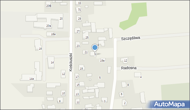 Dąbrówka, Wesoła, 7, mapa Dąbrówka