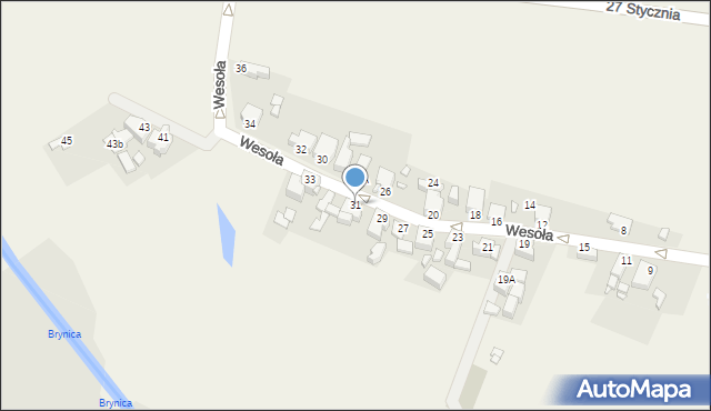 Dobieszowice, Wesoła, 31, mapa Dobieszowice