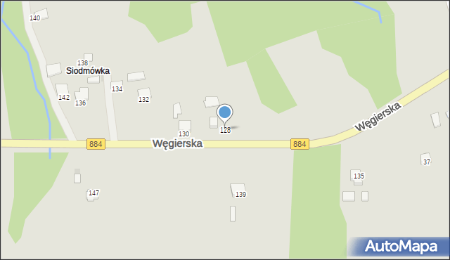 Dynów, Węgierska, 128, mapa Dynów