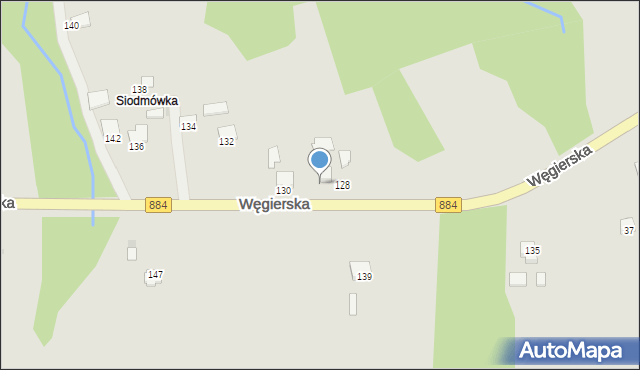 Dynów, Węgierska, 128a, mapa Dynów