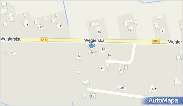 Dynów, Węgierska, 1c, mapa Dynów