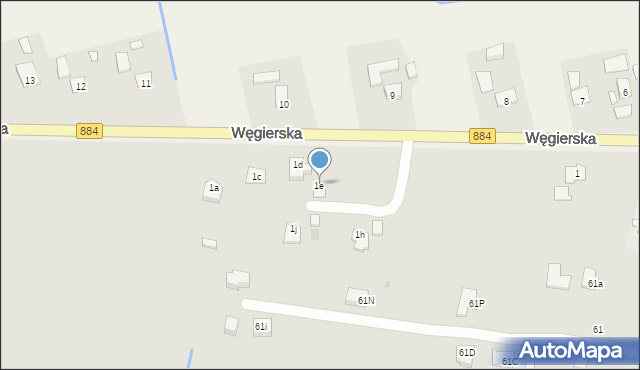 Dynów, Węgierska, 1e, mapa Dynów