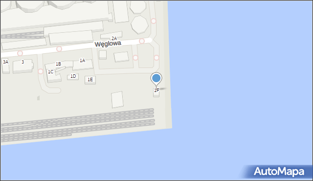 Gdynia, Węglowa, 1F, mapa Gdyni