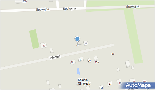 Glinojeck, Wesoła, 17, mapa Glinojeck