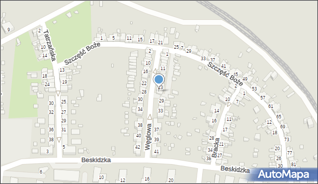 Gliwice, Węglowa, 27, mapa Gliwic