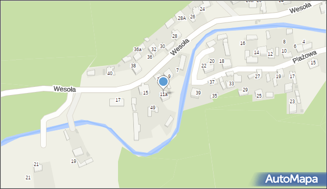 Golczowice, Wesoła, 11a, mapa Golczowice