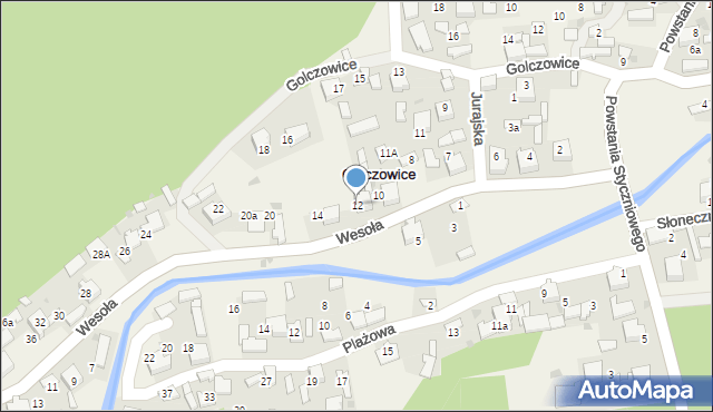 Golczowice, Wesoła, 12, mapa Golczowice
