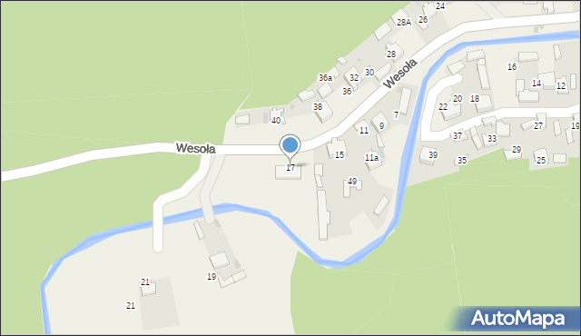 Golczowice, Wesoła, 17, mapa Golczowice