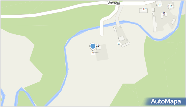 Golczowice, Wesoła, 21, mapa Golczowice