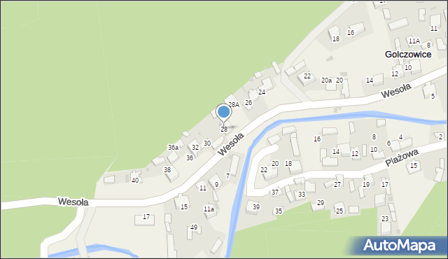 Golczowice, Wesoła, 28, mapa Golczowice