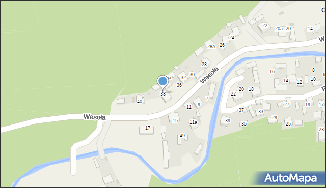 Golczowice, Wesoła, 38, mapa Golczowice