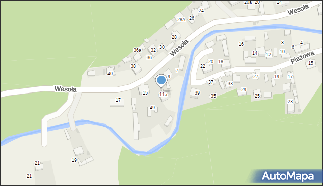 Golczowice, Wesoła, 49A, mapa Golczowice