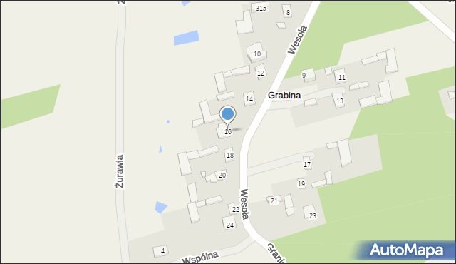 Grabina, Wesoła, 16, mapa Grabina