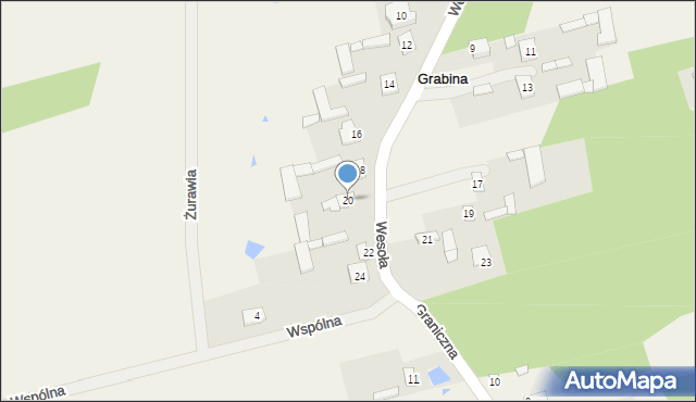 Grabina, Wesoła, 20, mapa Grabina