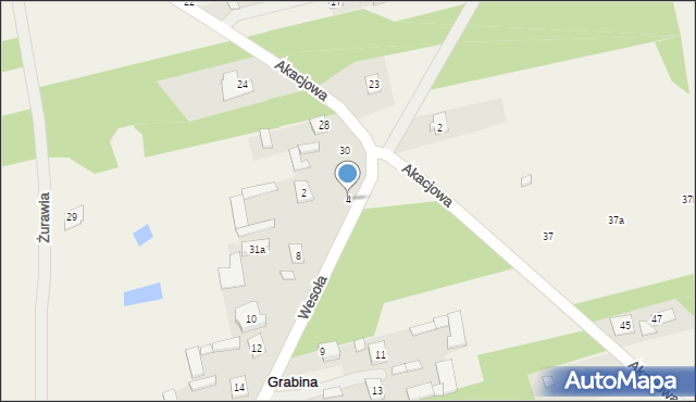 Grabina, Wesoła, 4, mapa Grabina