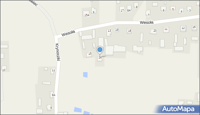 Grabowiec, Wesoła, 14, mapa Grabowiec