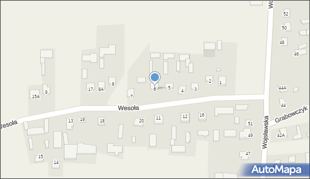 Grabowiec, Wesoła, 6, mapa Grabowiec