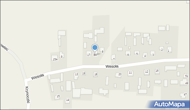 Grabowiec, Wesoła, 8A, mapa Grabowiec