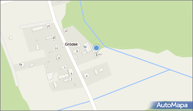 Gródek, Wesoła, 6, mapa Gródek