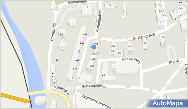 Gubin, Westerplatte, 10c, mapa Gubin