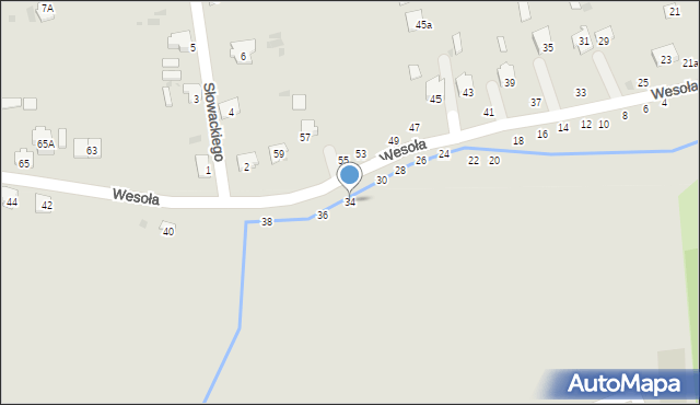 Hrubieszów, Wesoła, 34, mapa Hrubieszów