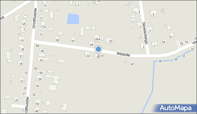 Hrubieszów, Wesoła, 42, mapa Hrubieszów