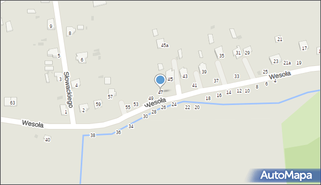 Hrubieszów, Wesoła, 47, mapa Hrubieszów