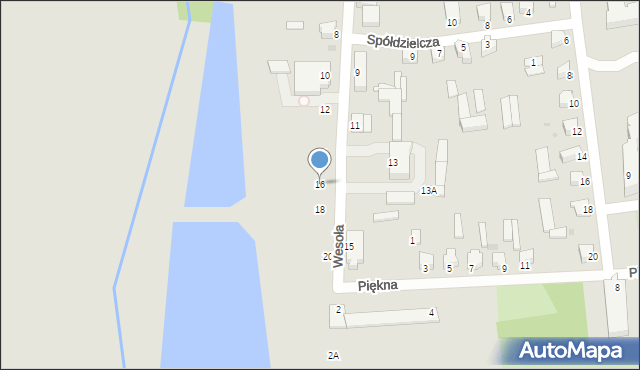 Jedwabne, Wesoła, 16, mapa Jedwabne