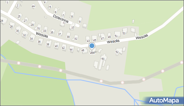 Jelenia Góra, Wesoła, 46A, mapa Jelenia Góra