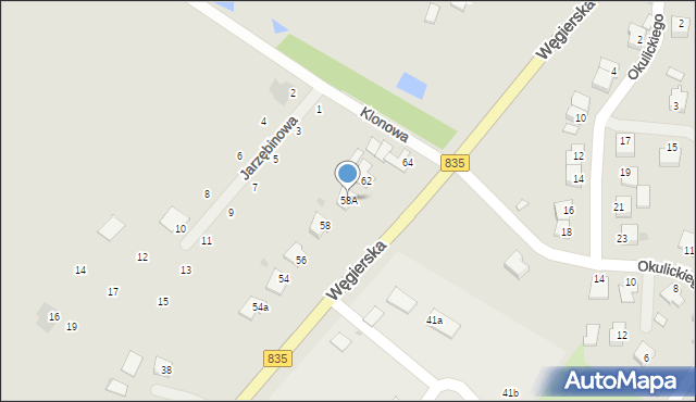 Kańczuga, Węgierska, 58A, mapa Kańczuga