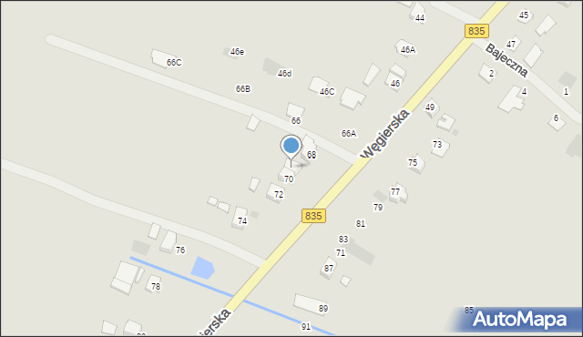 Kańczuga, Węgierska, 70A, mapa Kańczuga