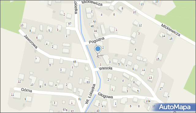 Karniowice, Wesoła, 42, mapa Karniowice