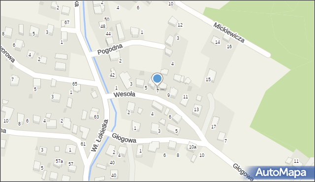 Karniowice, Wesoła, 7, mapa Karniowice