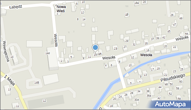 Kazimierza Wielka, Wesoła, 13, mapa Kazimierza Wielka