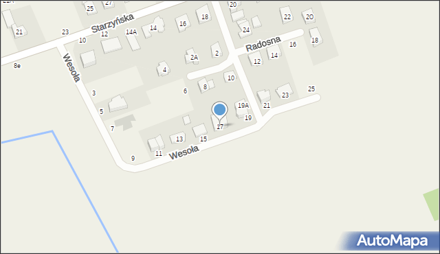 Kiekrz, Wesoła, 17, mapa Kiekrz