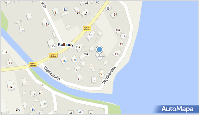 Kolbudy, Wędkarska, 11, mapa Kolbudy