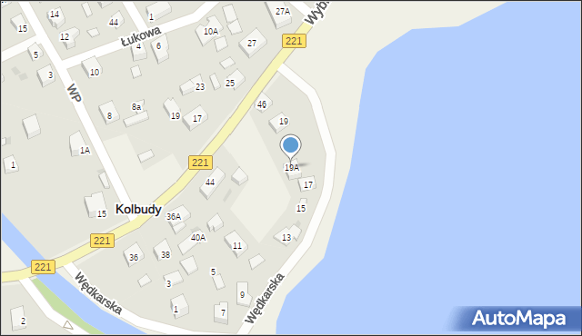 Kolbudy, Wędkarska, 19A, mapa Kolbudy