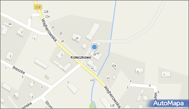 Koleczkowo, Wejherowska, 14, mapa Koleczkowo