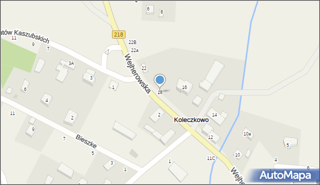 Koleczkowo, Wejherowska, 18, mapa Koleczkowo