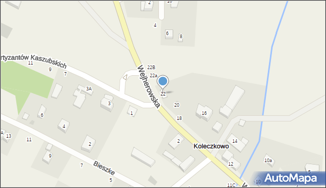 Koleczkowo, Wejherowska, 22, mapa Koleczkowo