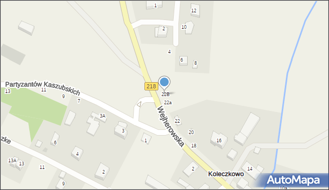 Koleczkowo, Wejherowska, 22B, mapa Koleczkowo