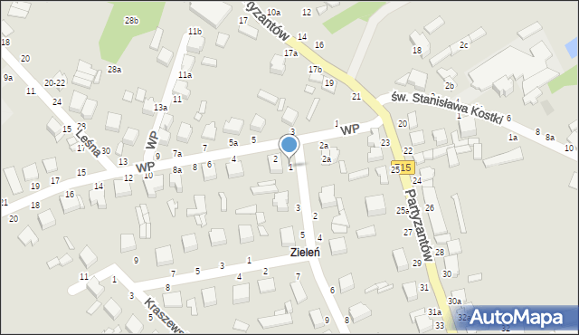 Koluszki, Westerplatte, 1, mapa Koluszki