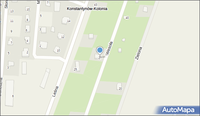 Konstantynów, Wesoła, 27, mapa Konstantynów